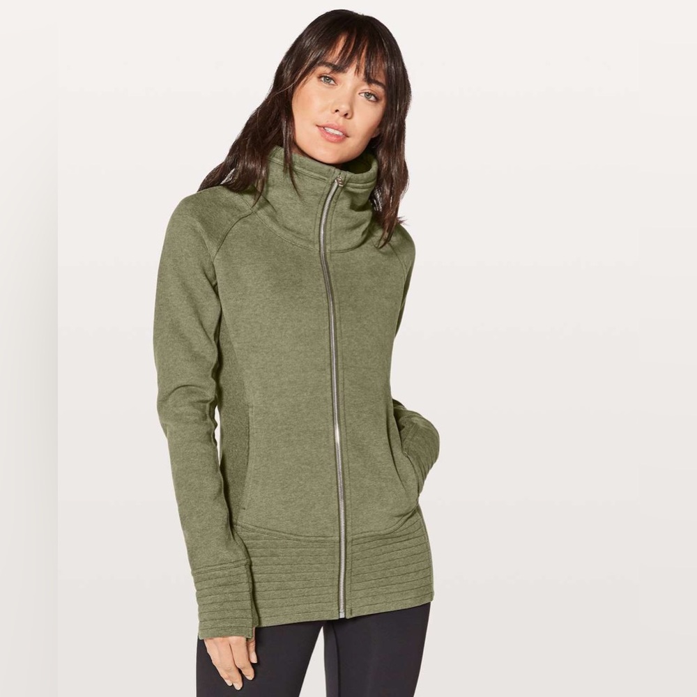 Lululemon Radiant Jacket II Heathered Fatigue Green size 4